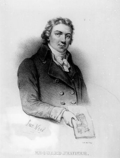 Portrait of Edward Jenner, Lithography by de Frey by Alphonse Leon Noel